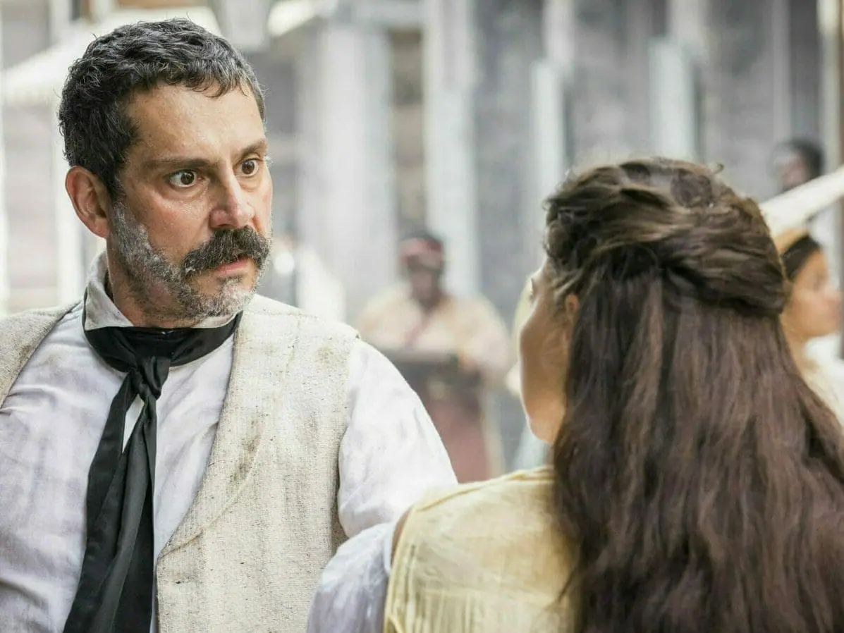 Tonico (Alexandre Nero) e Pilar (Gabriela Medvedovski) de Nos Tempos do Imperado (Divulgação/Divulgação)