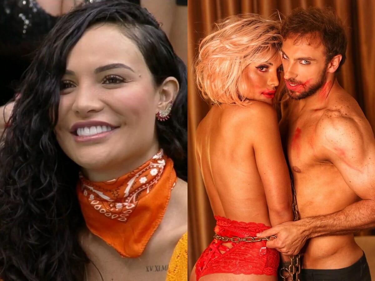 Aline Mineiro e Léo Lins (Reprodução/Record TV/Instagram)