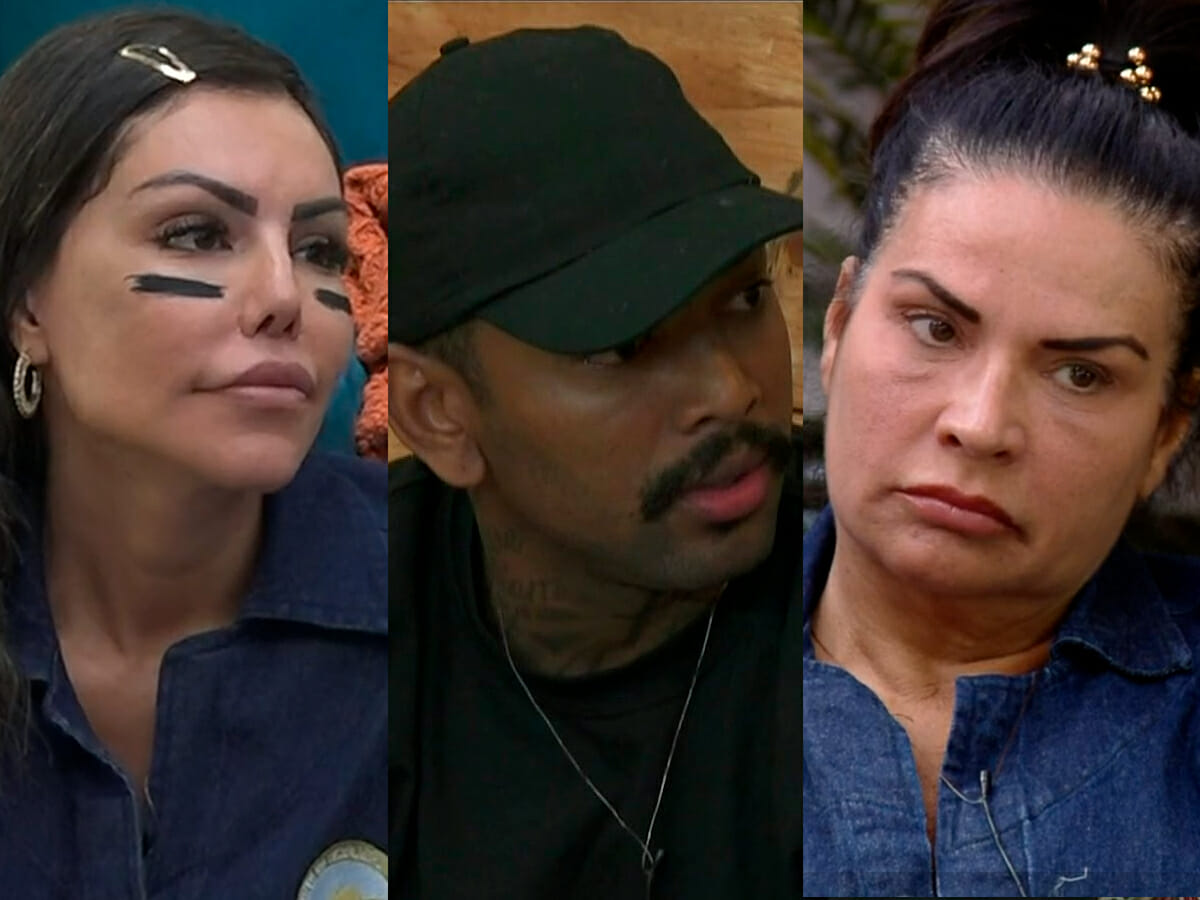 Liziane Gutierrez, Nego do Borel e Solange Gomes formam a primeira roça de A Fazenda 2021