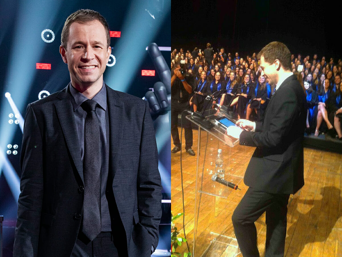 Tiago Leifert no The Voice Brasil e na formatura da Faculdade Cásper Líbero