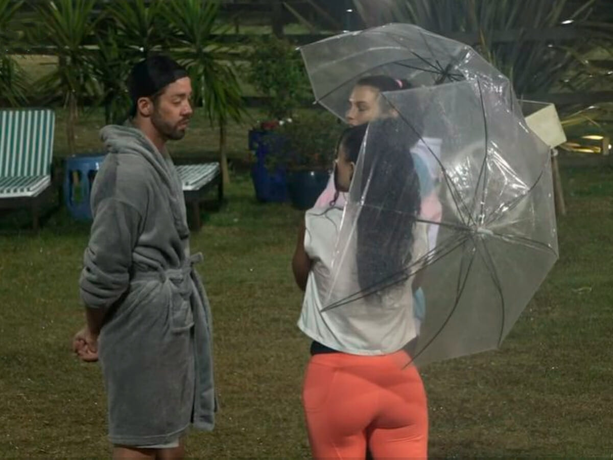 Rico Melquiades, Aline Mineiro e Dayane Mello em A Fazenda 13