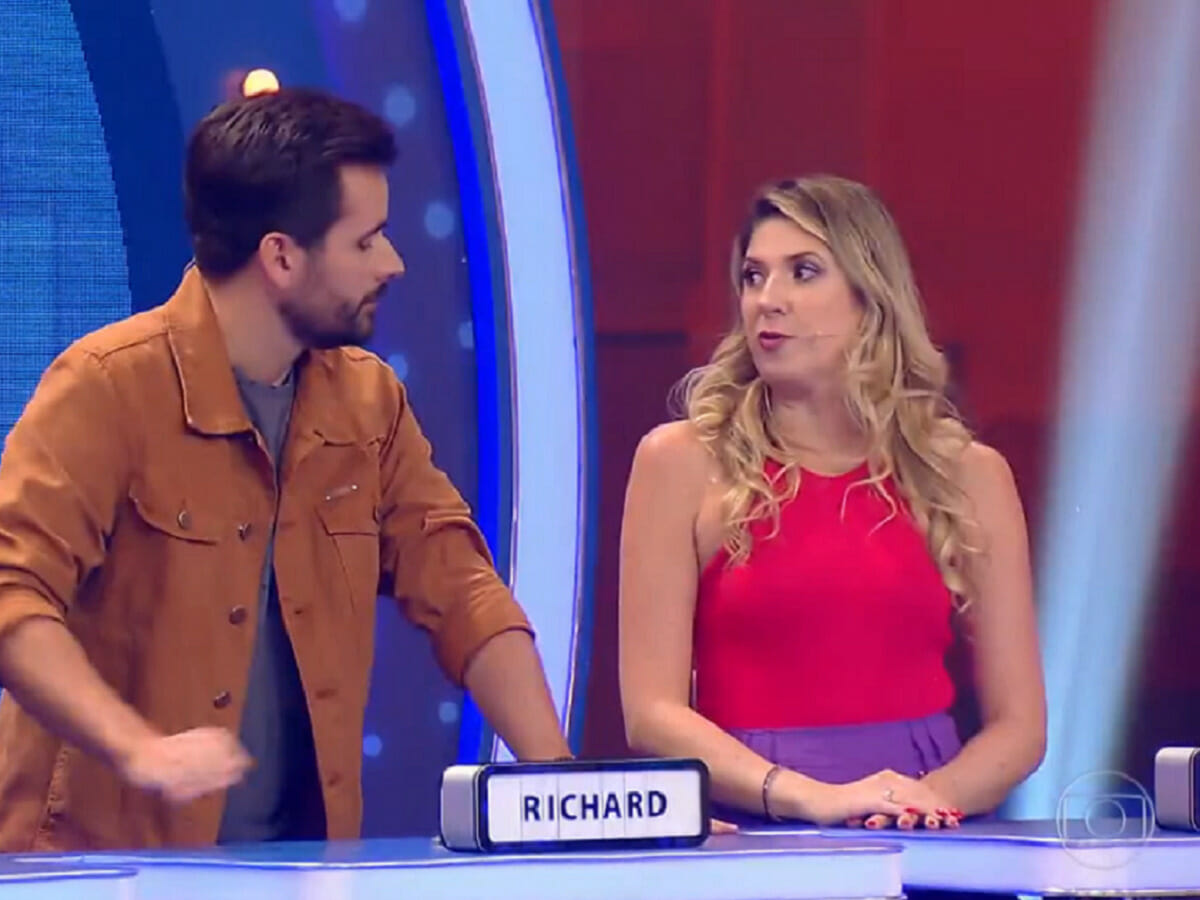 Richard Neuman e Dani Calabresa durante o Caldeirão