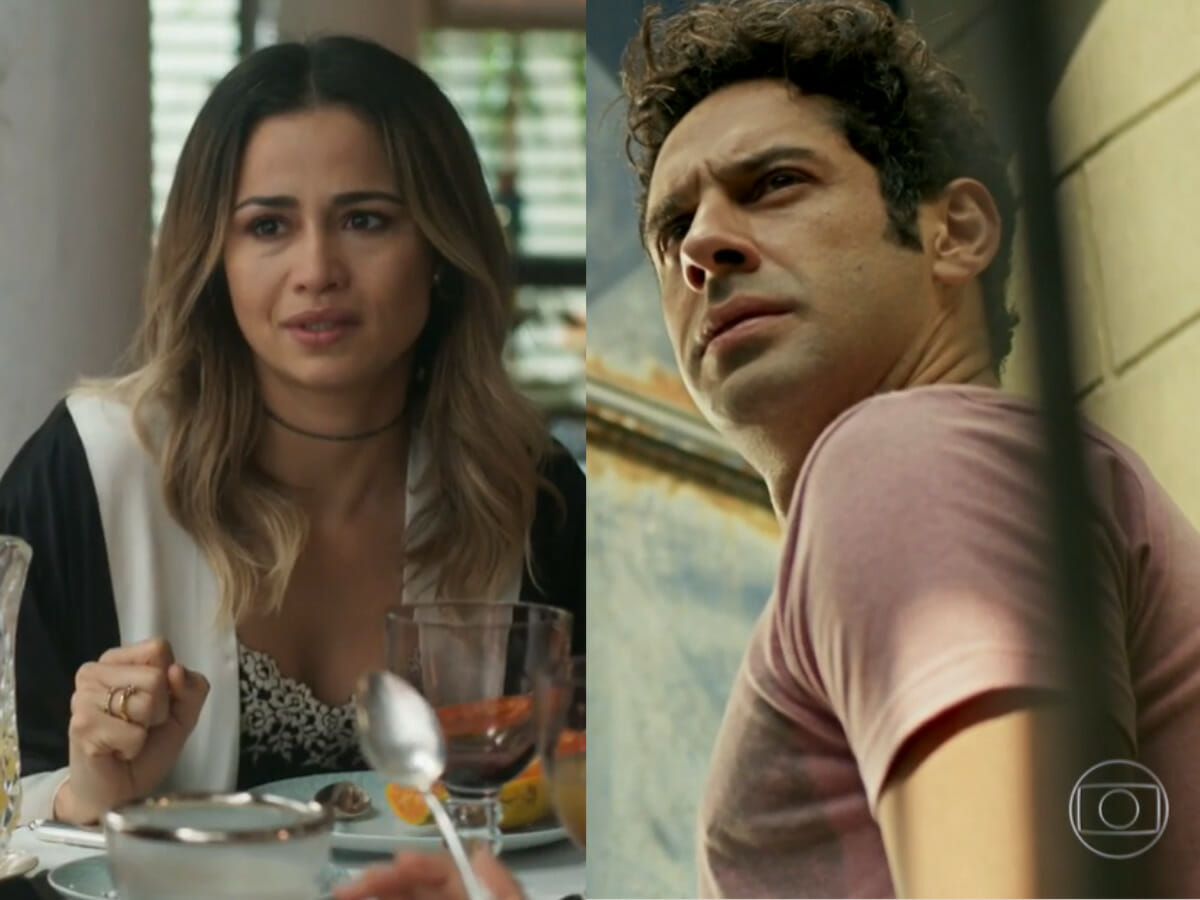 Sandra Helena (Nanda Costa) e Agnaldo (João Baldasserini) em Pega Pega (Reprodução/Globo)