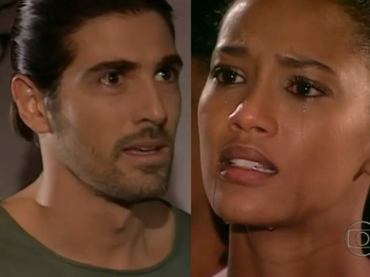 Paco (Reynaldo Gianecchini) e Preta (Taís Araújo) em Da Cor do Pecado (Reprodução/Globo)