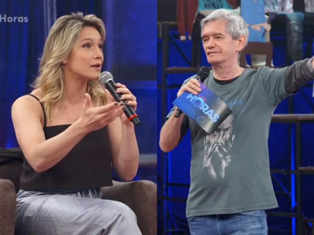 Fernanda Gentil e Serginho Groisman no Altas Horas