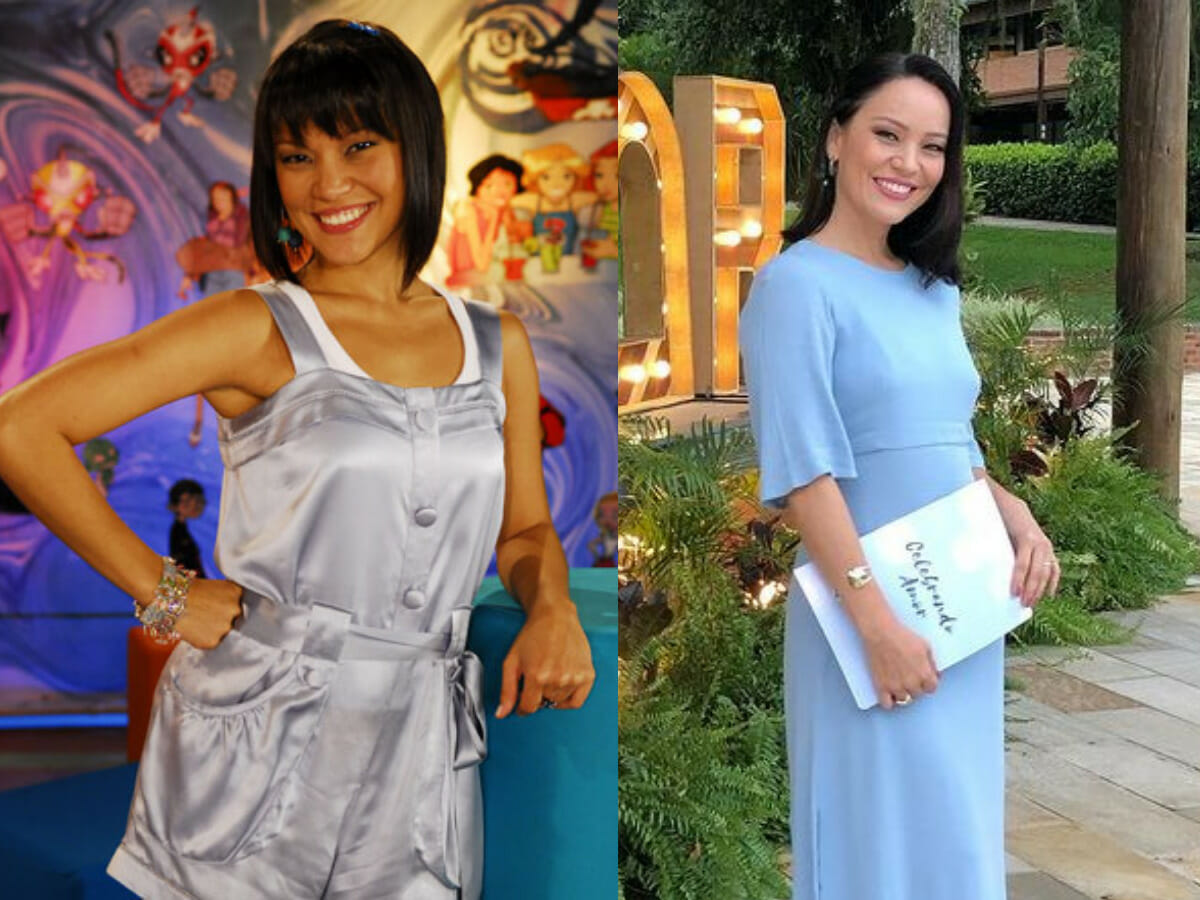 Geovanna Tominaga na TV Globinho e atualmente, como celebrante (Divulgação Globo e Reprodução Instagram)