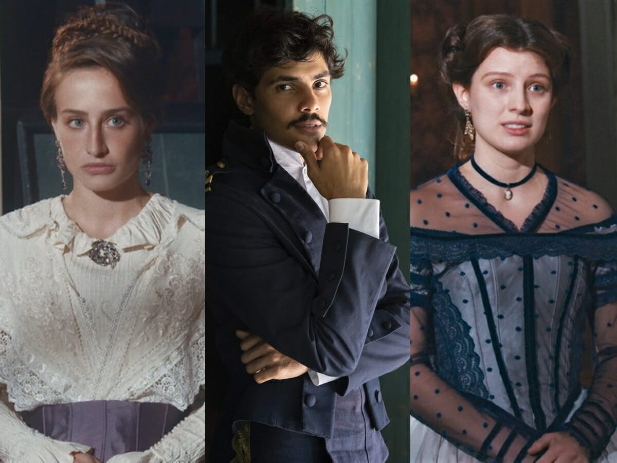 Leopoldina (Bruna Griphao), Bernardinho (Gabriel Fuentes) e Isabel (Giulia Gayoso) de Nos Tempos do Imperador