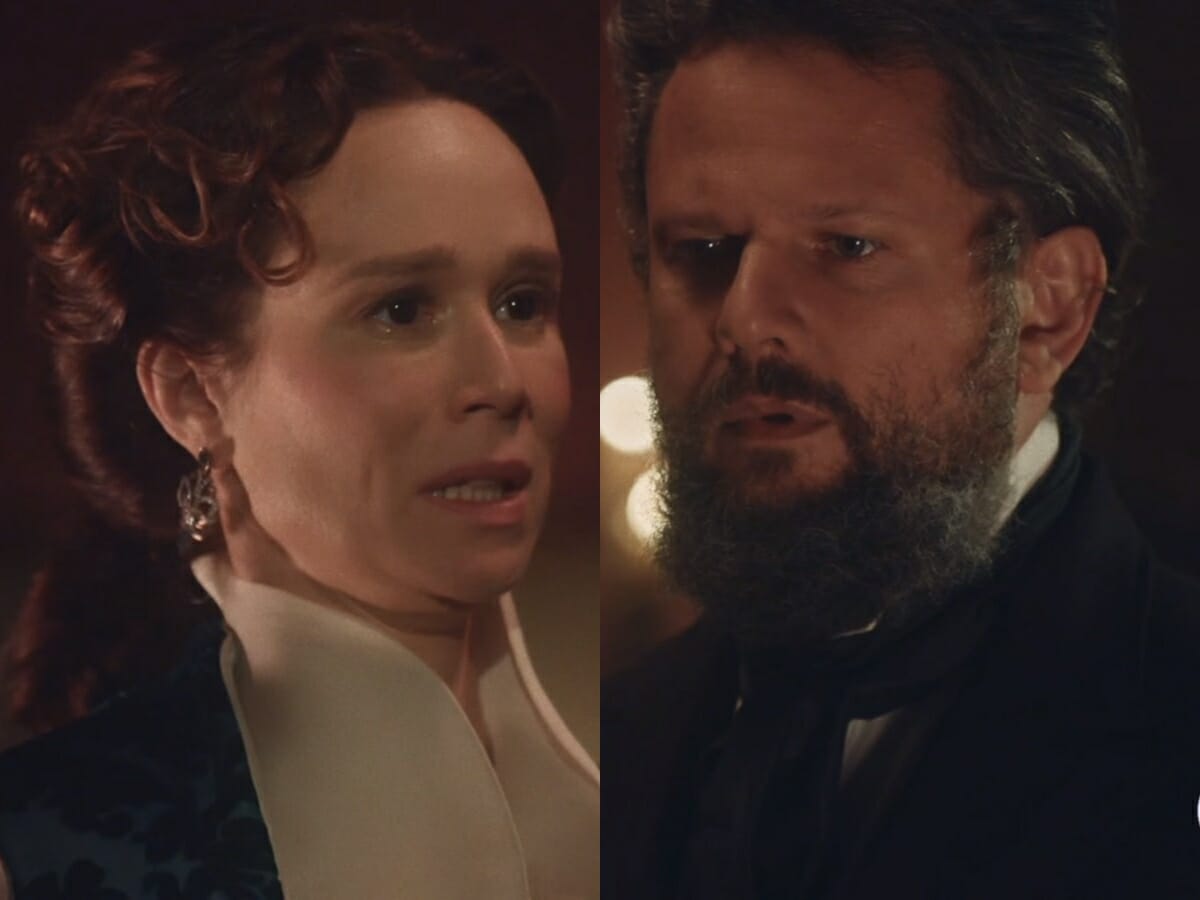 Luísa (Mariana Ximenes) e Pedro (Selton Mello) de Nos Tempos do Imperador