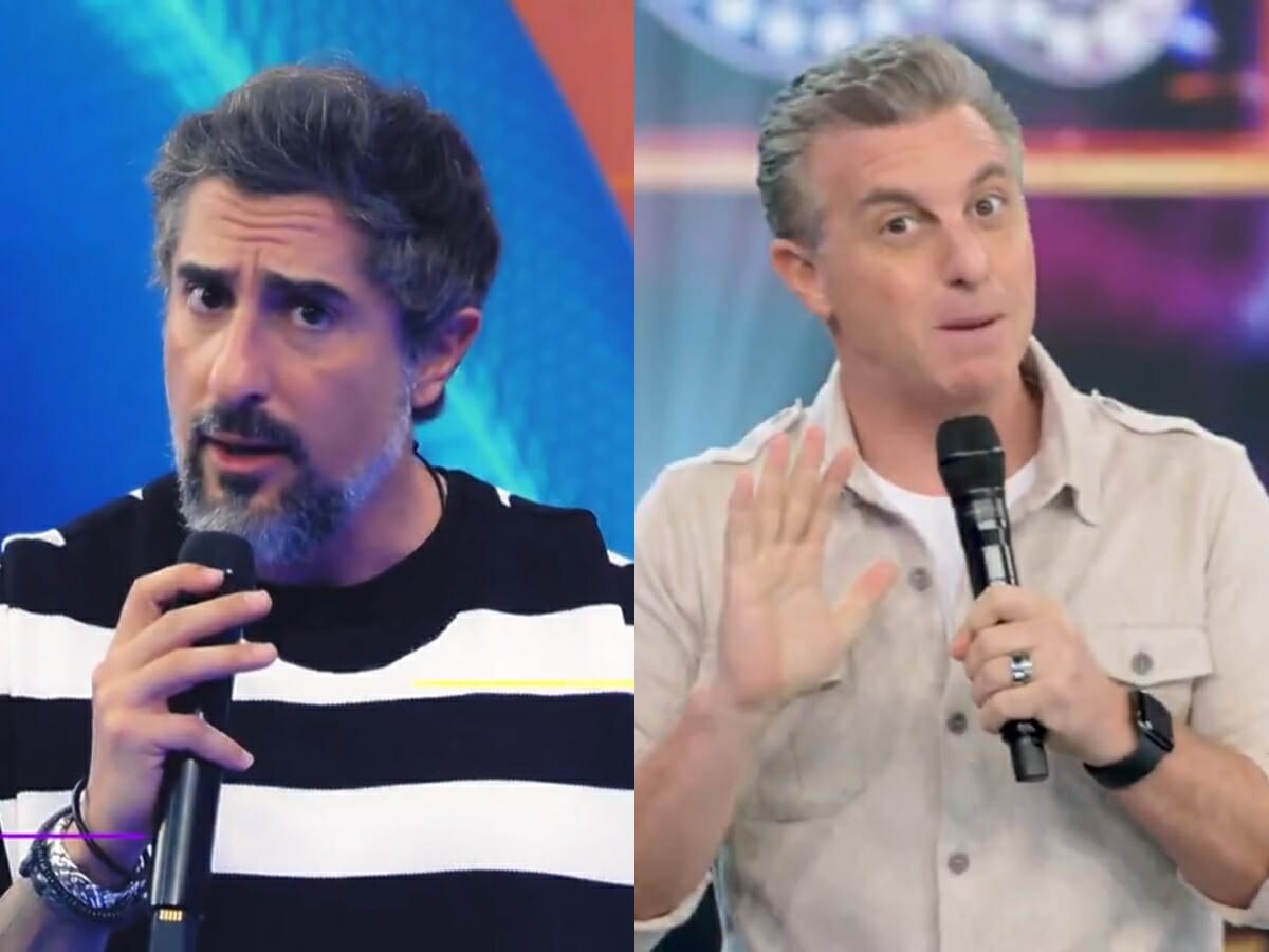 Marcos Mion no Caldeirão e Luciano Huck no Domingão com Huck