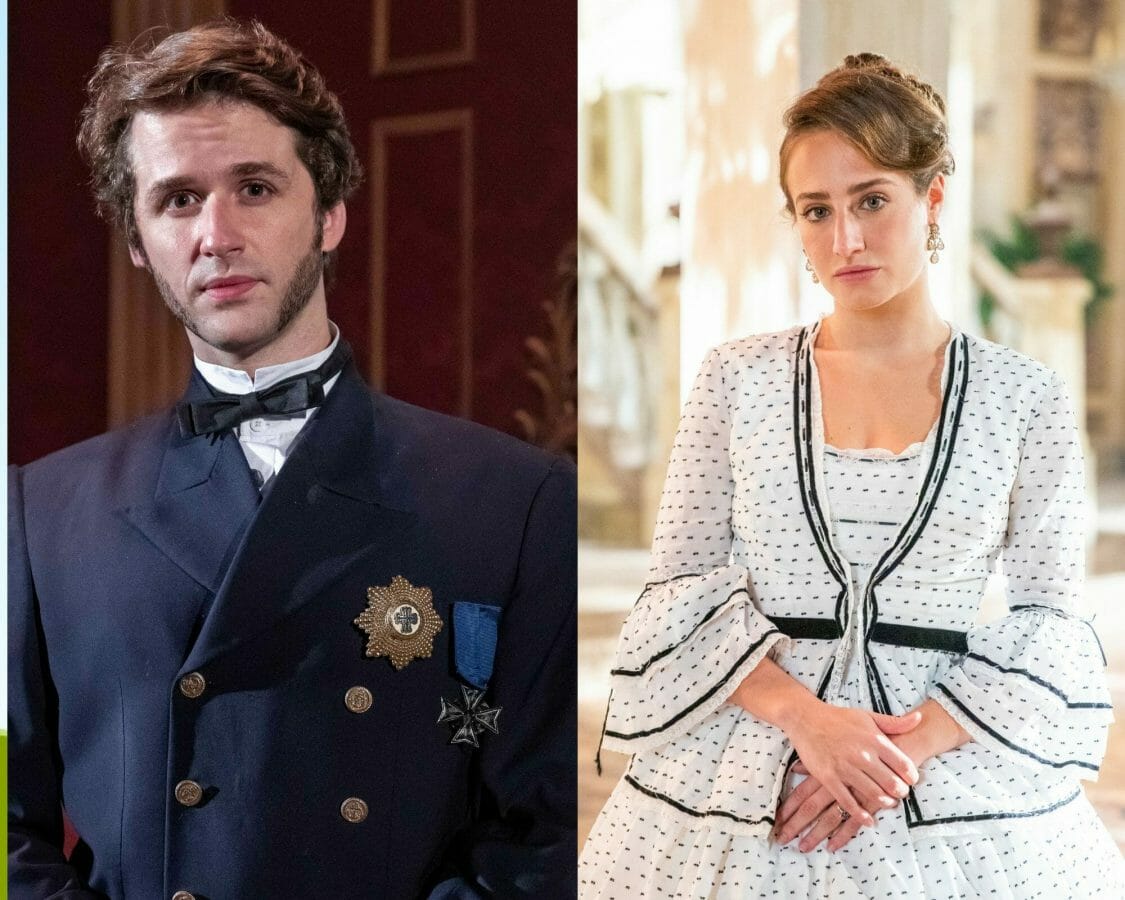 Príncipe Augusto (Gil Coelho) e Leopoldina (Bruna Griphao) de Nos Tempos do Imperador (TV Globo/Divulgação)