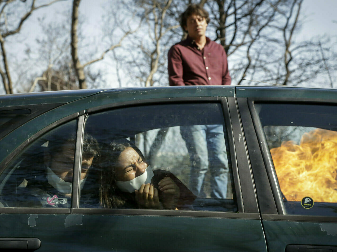 Nazaré (Carolina Loureiro), Toni (Afonso Pimentel) e Nuno (António Pedro Cerdeira) em Nazaré