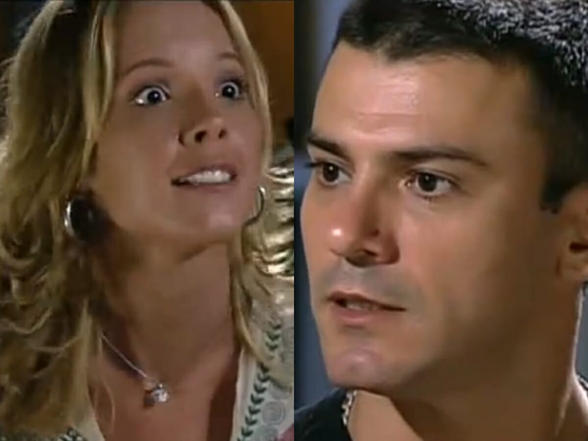 Patrícia (Renata Dominguez) e Lopo (Leonardo Vieira) de Prova de Amor
