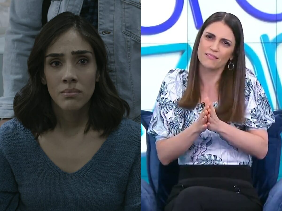 Paulina (Sandra Echeverría) de A Usurpadora e Chris Flores no Fofocalizando