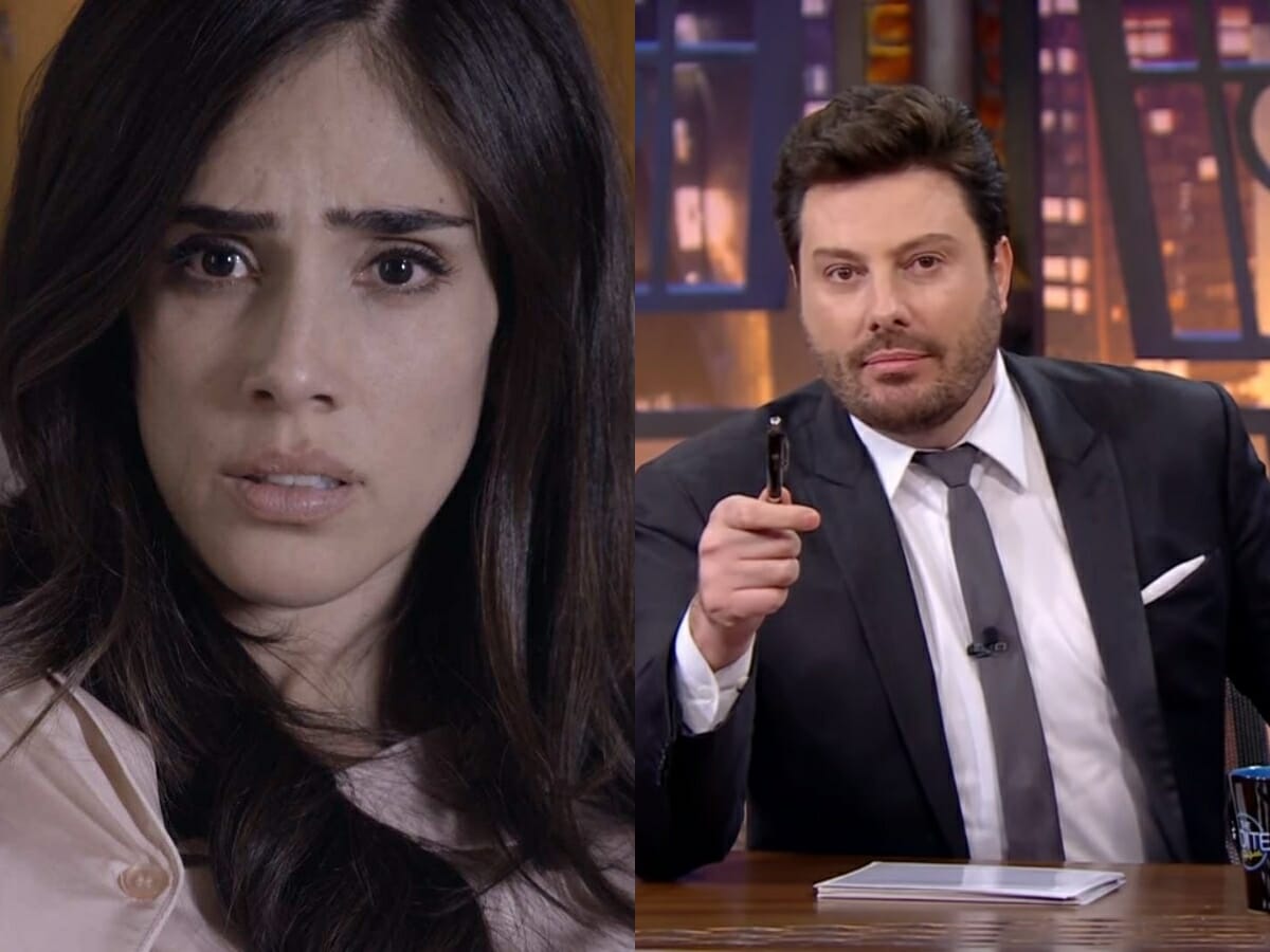 Paulina (Sandra Echeverría) em A Usurpadora e Danilo Gentili no The Noite