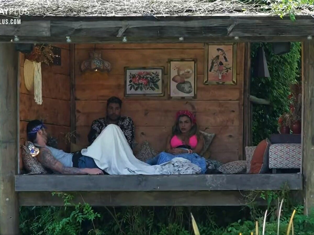 Rico Melquiades, Victor Pecoraro e Erika Schneider em A Fazenda 13