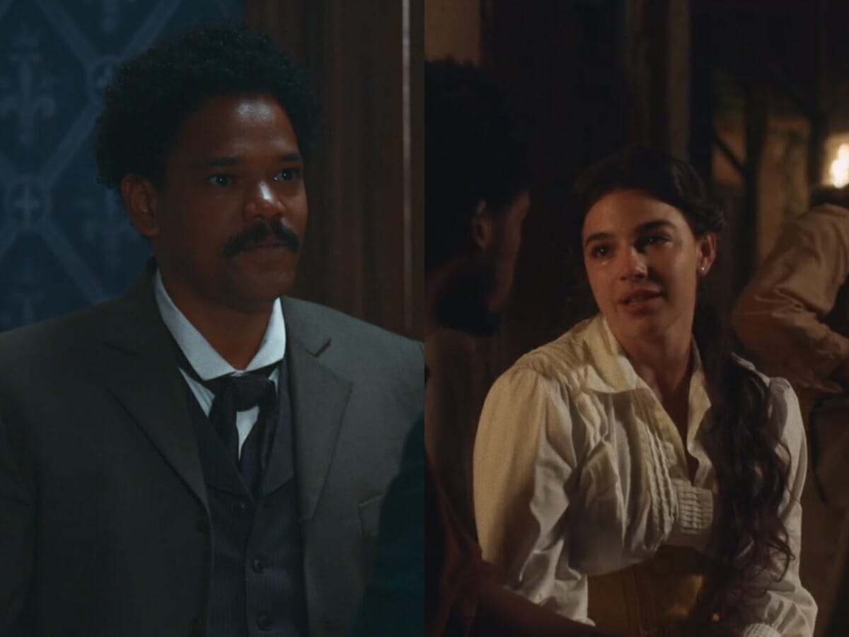 Samuel (Michel Gomes) e Pilar (Gabriela Medvedovski) de Nos Tempos do Imperador