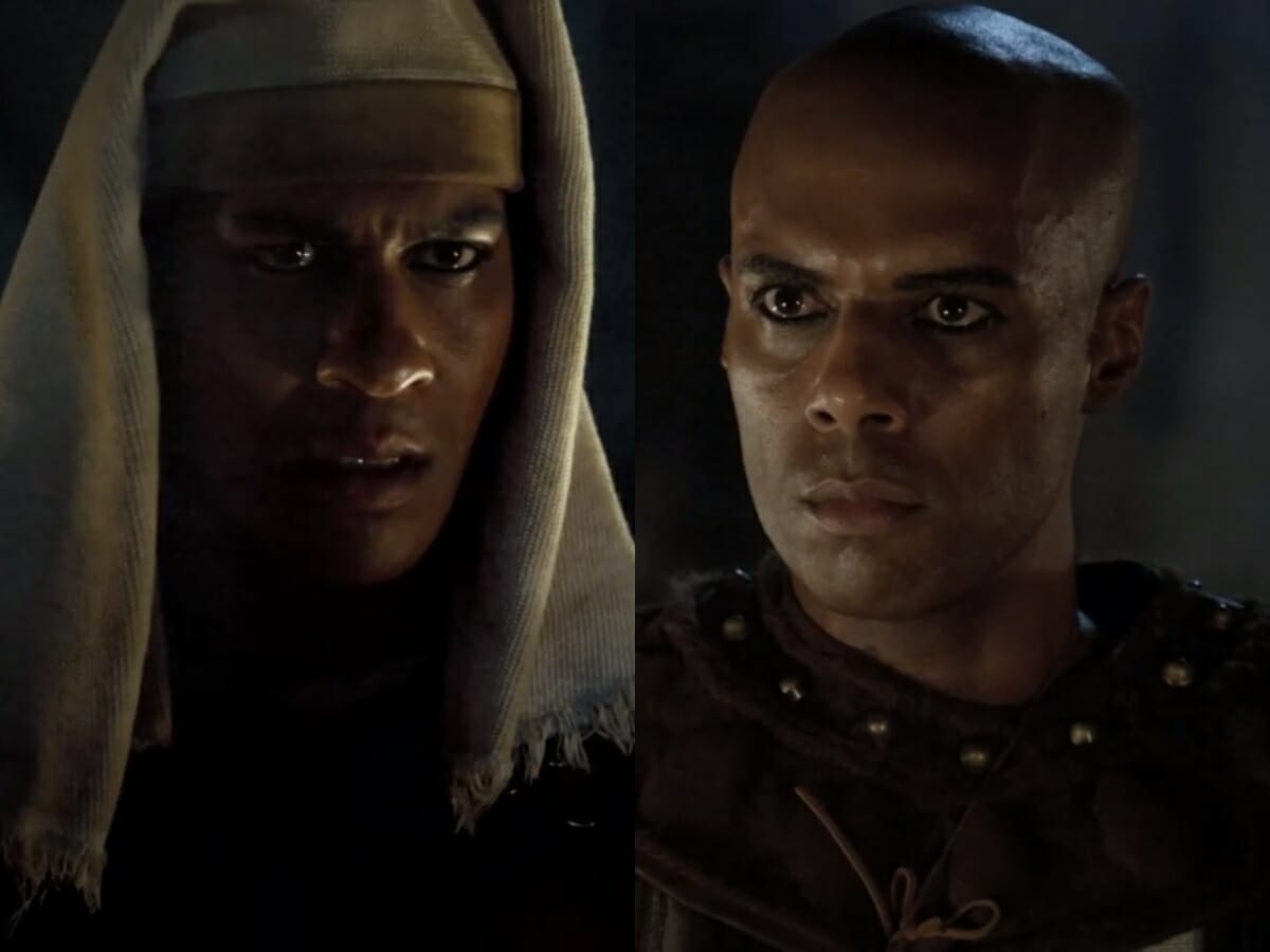 Teruel (Amauri de Oliveira) e Abumani (Dudu de Oliveira) de Gênesis