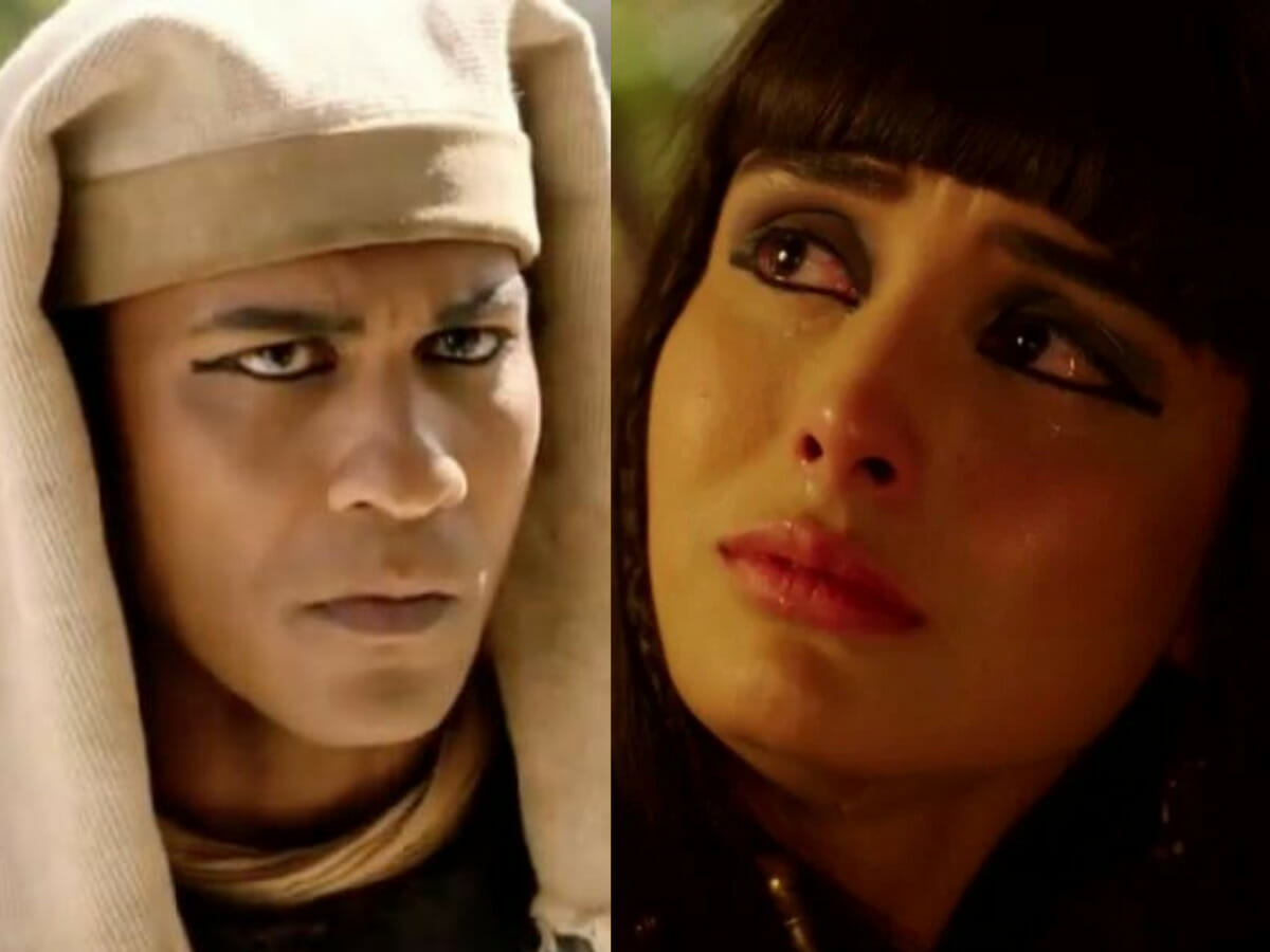 Teruel (Amauri de Oliveira) e Asenate (Letícia Almeida) em Gênesis (Reprodução)