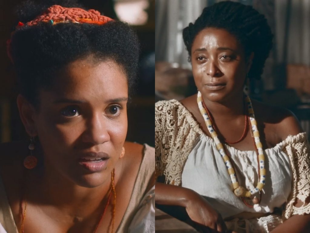 Zayla (Heslaine Vieira) e Cândida (Dani Ornellas) de Nos Tempos do Imperador