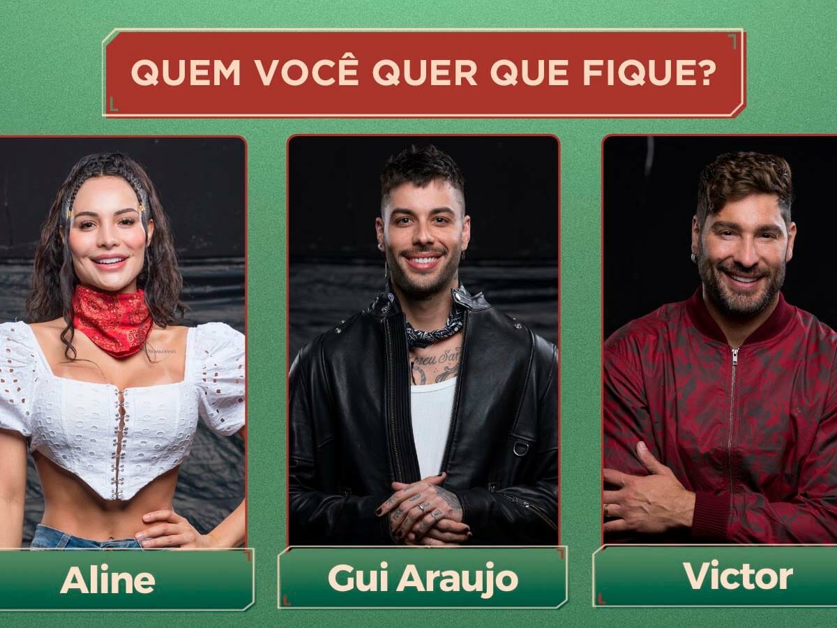 Aline Mineiro, Gui Araujo e Victor Pecoraro em A Fazenda 13