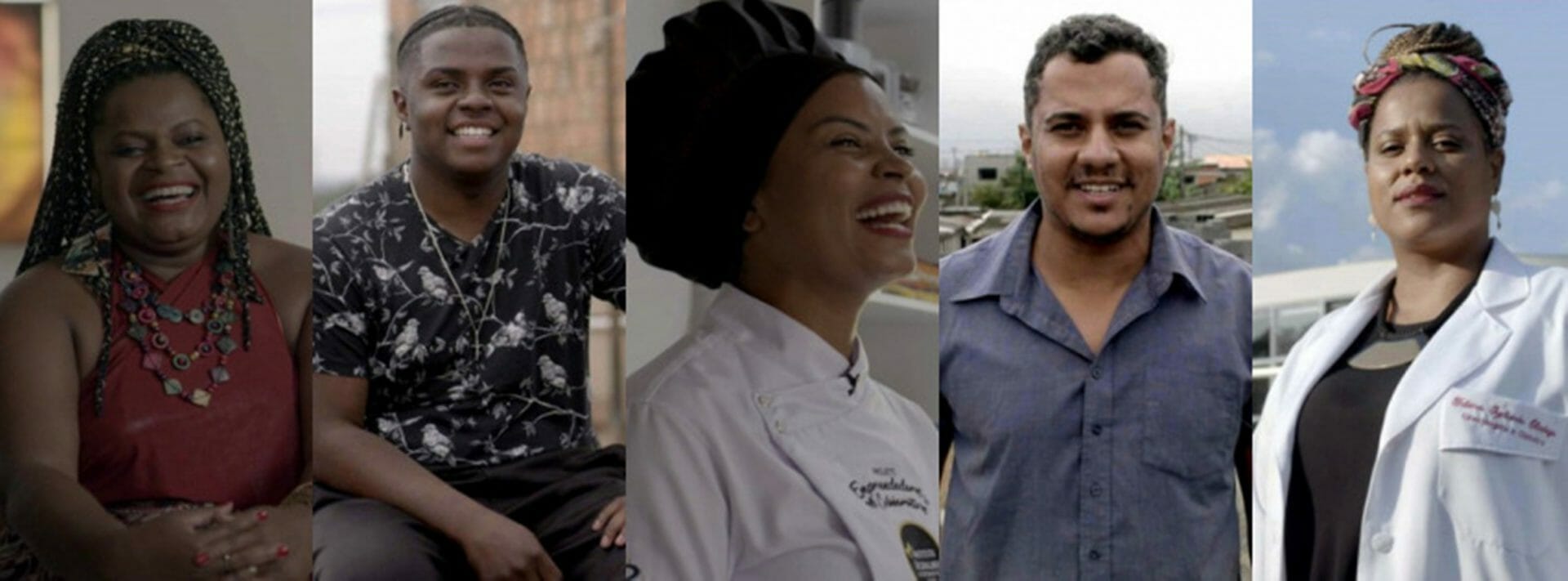Ana Fernandes, Crystom Rodrigues, Negralinda, Geomar Rabelo e Fátima Oladejo do Falas Negras