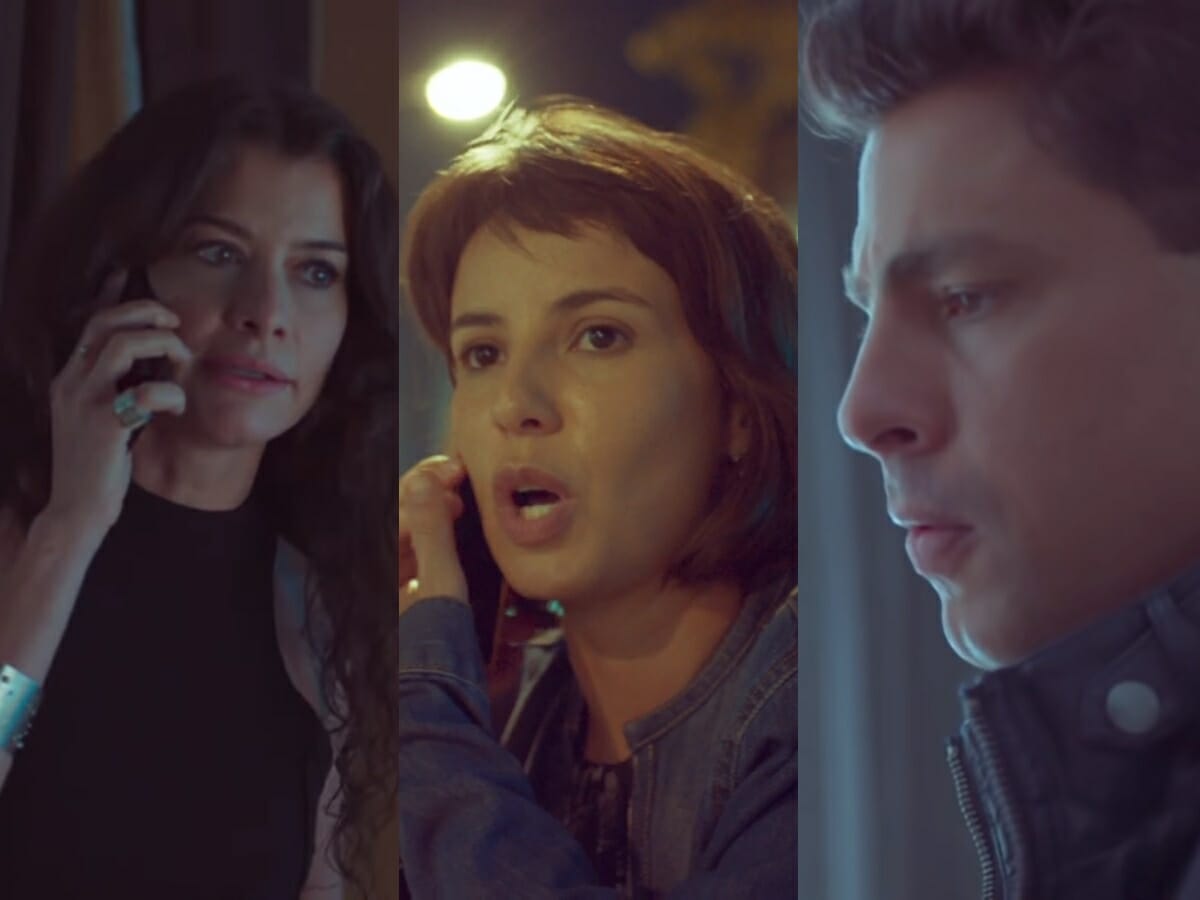 Bárbara (Alinne Moraes), Lara (Andréia Horta) de Christian (Cauã Reymond) de Um Lugar ao Sol