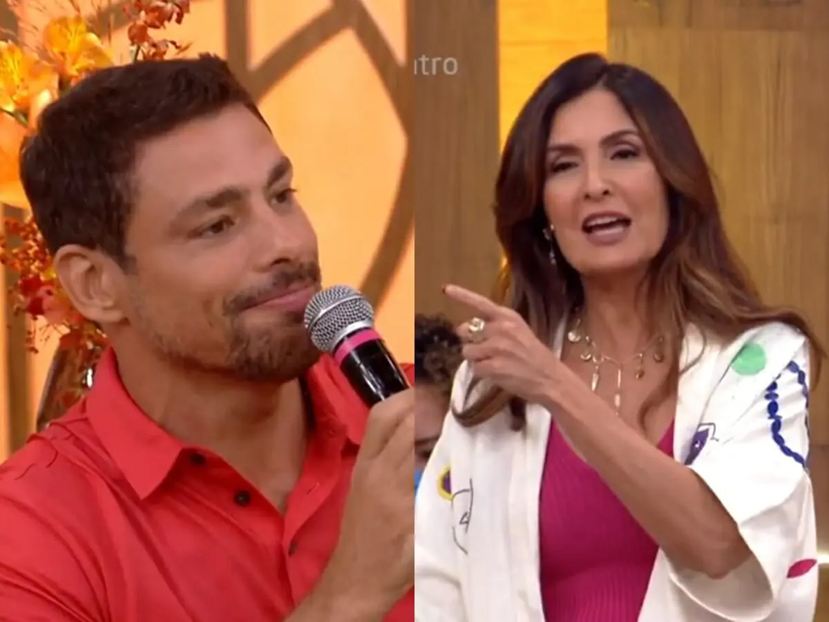 Cauã Reymond e Fátima Bernardes no Encontro