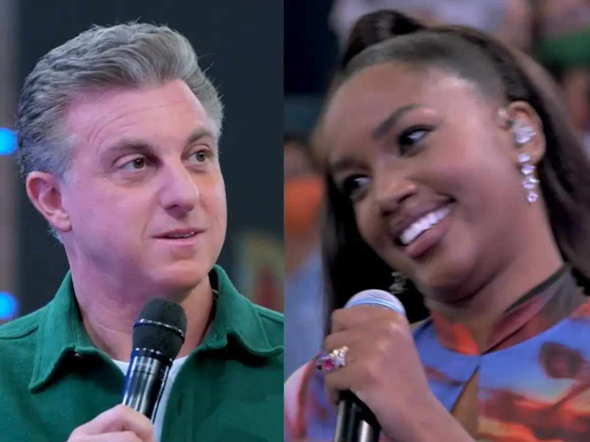 Luciano Huck e Iza no Domingão (Reprodução/Globo)