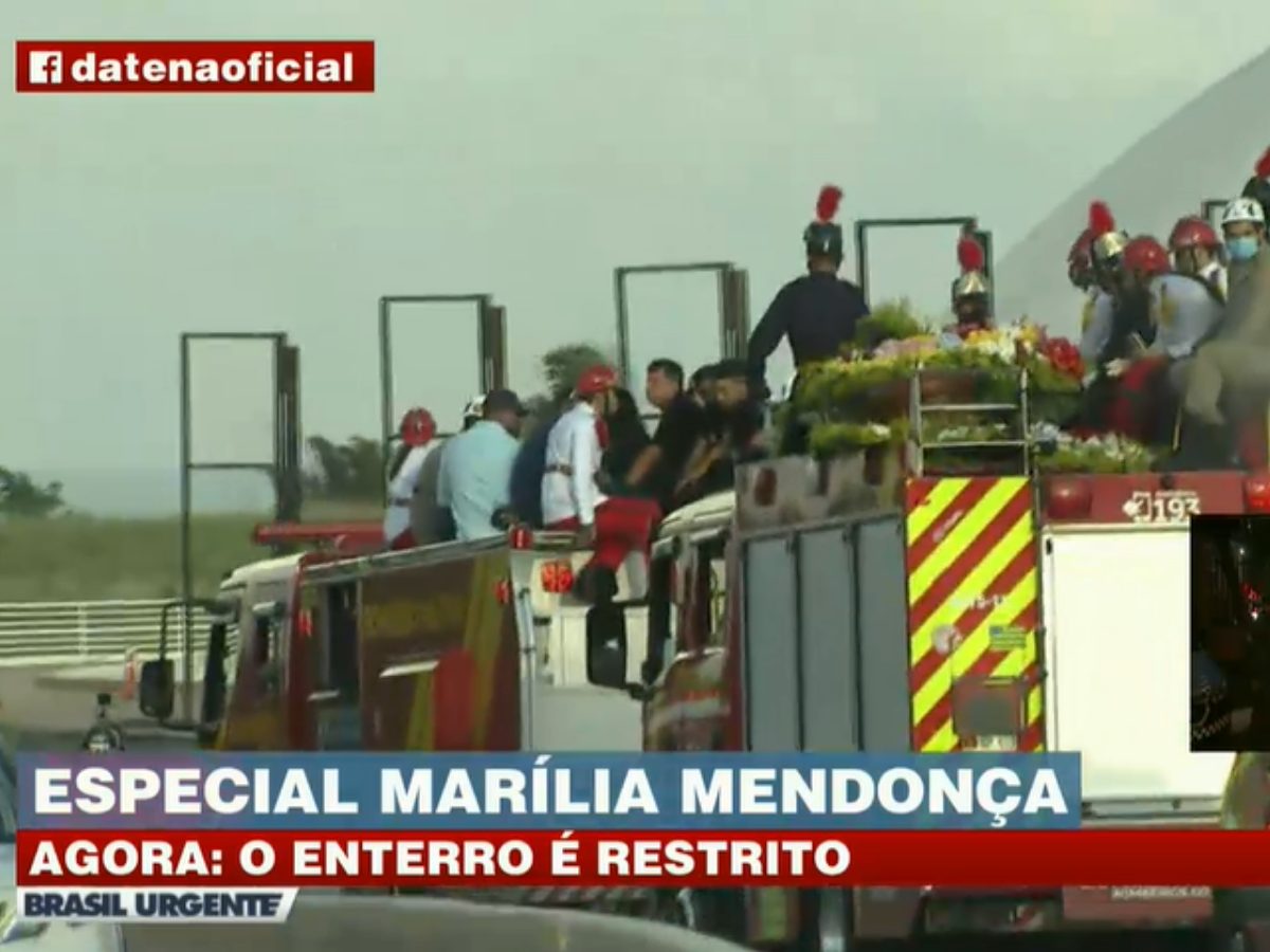 Cobertura do velório de Marília Mendonça na Band (Reprodução/Band)