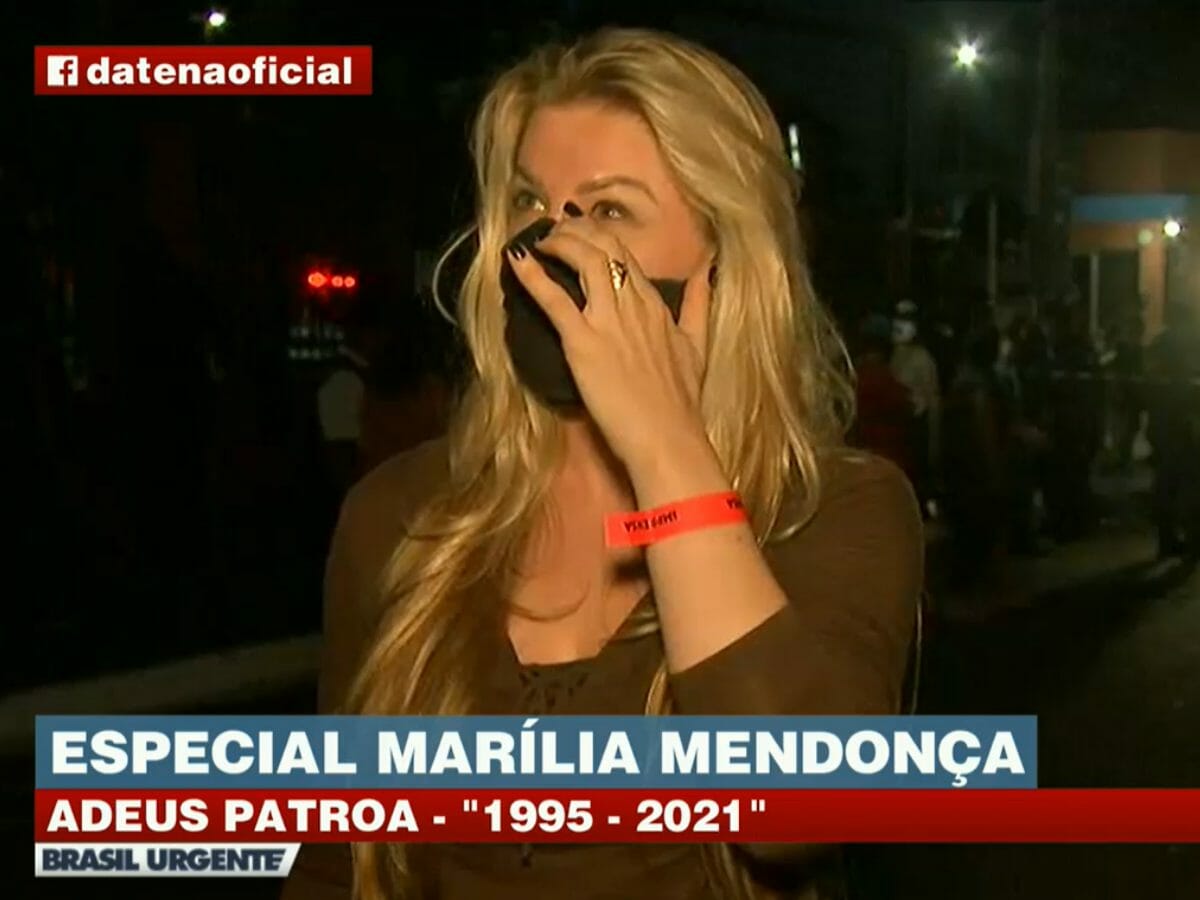 Sandra Redivo se emociona no Brasil Urgente (Reprodução/Band)