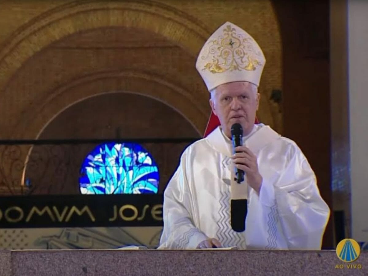 Dom Orlando Brandes na Missa de Aparecida (Reprodução/TV Aparecida)