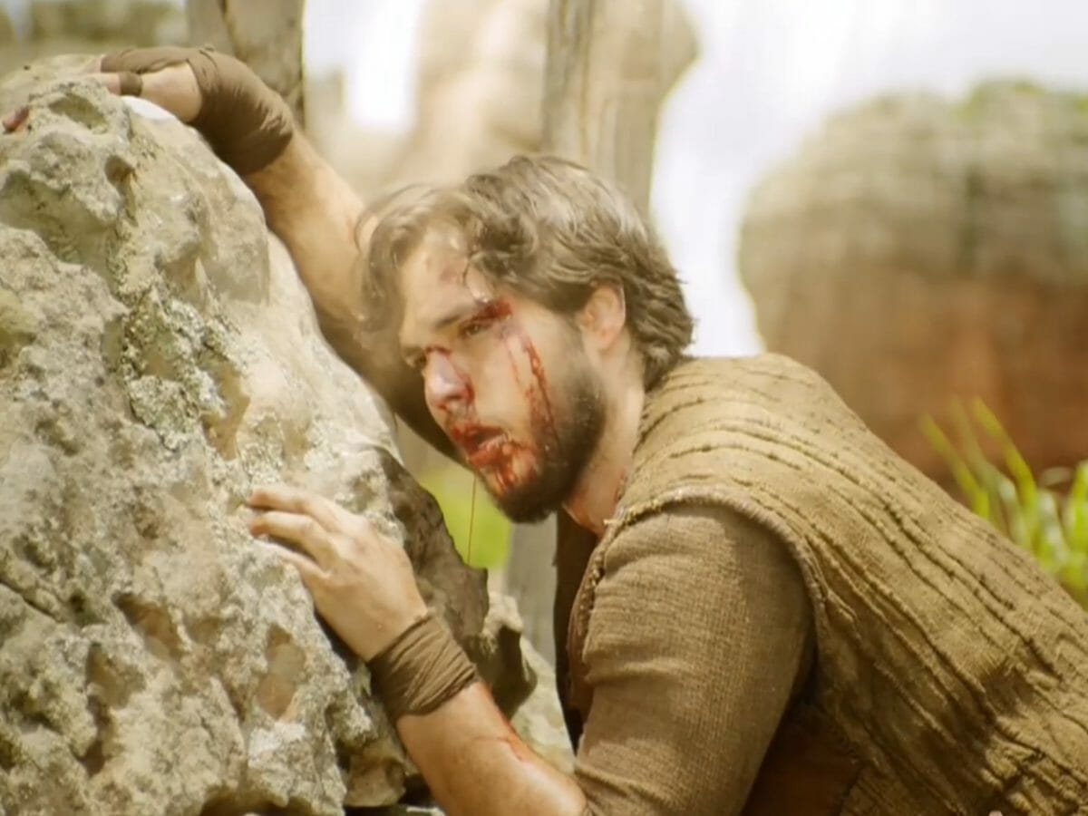 Noé (Bruno Guedes) em A Bíblia (Reprodução/Record TV)