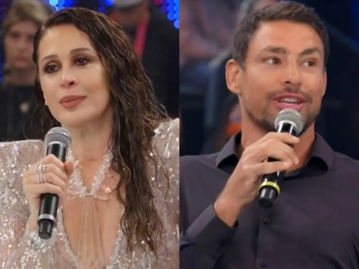 Claudia Raia e Cauã Reymond no Domingão (Reprodução/Globo)