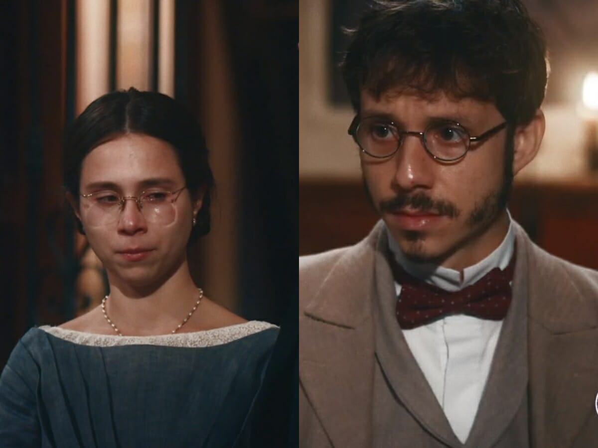 Dolores (Daphne Bozaski) e Nélio (João Pedro Zappa) de Nos Tempos do Imperador