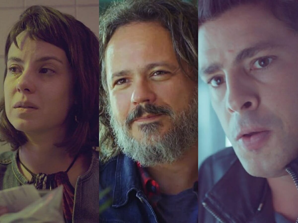 Lara (Andréia Horta), Mateus (Danton Mello) e Christian (Cauã Reymond) de Um Lugar ao Sol