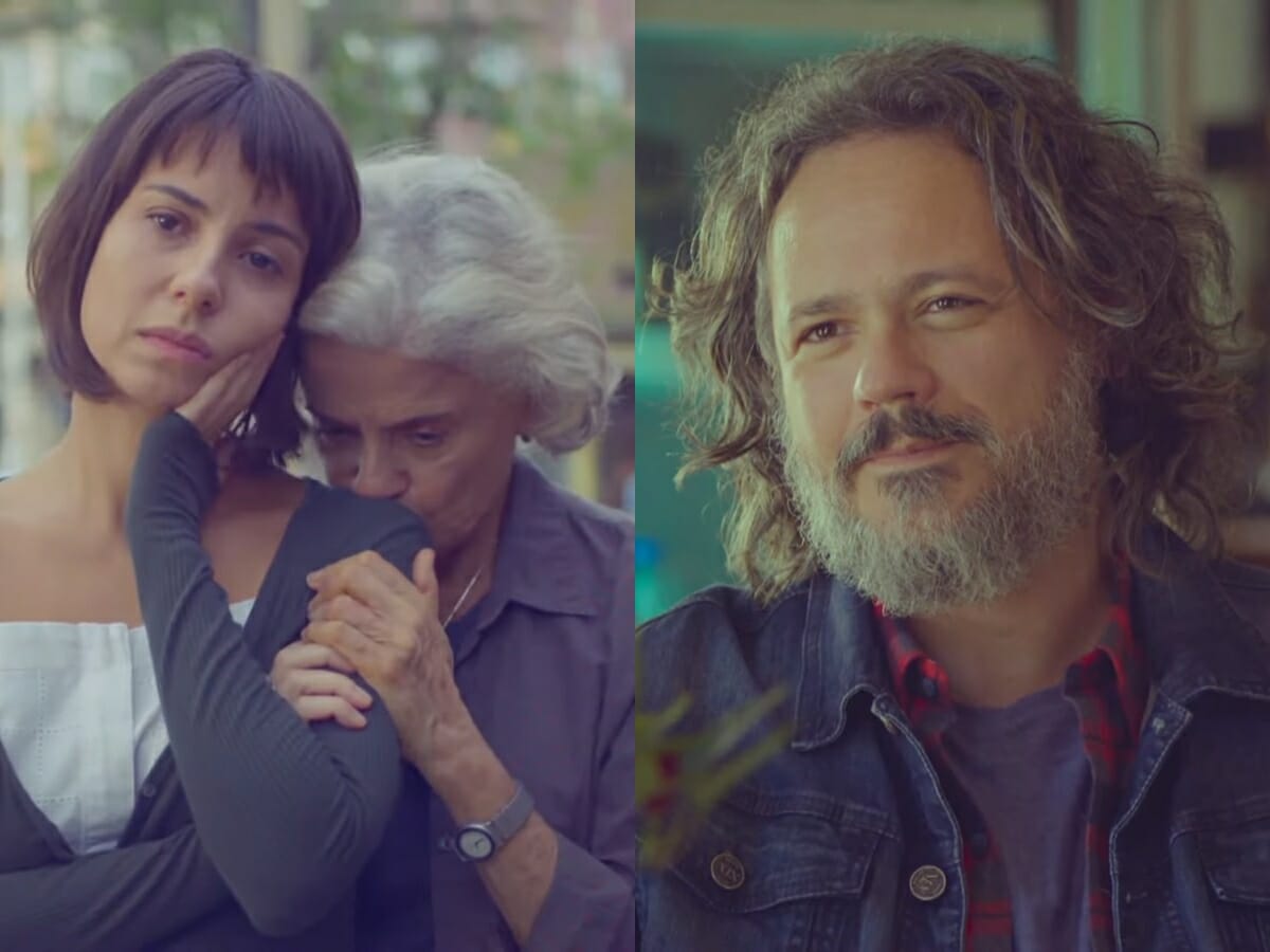 Lara (Andreia Horta), Noca (Marieta Severo) e Mateus (Danton Mello) de Um Lugar ao Sol