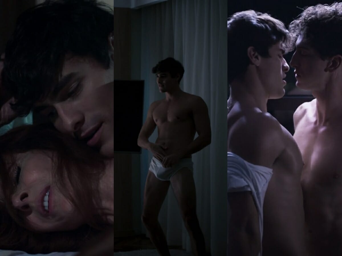Matheus (Bruno Montaleone), Betty (Deborah Evelyn) e Giotto (Johnny Massaro) de Verdades Secretas 2