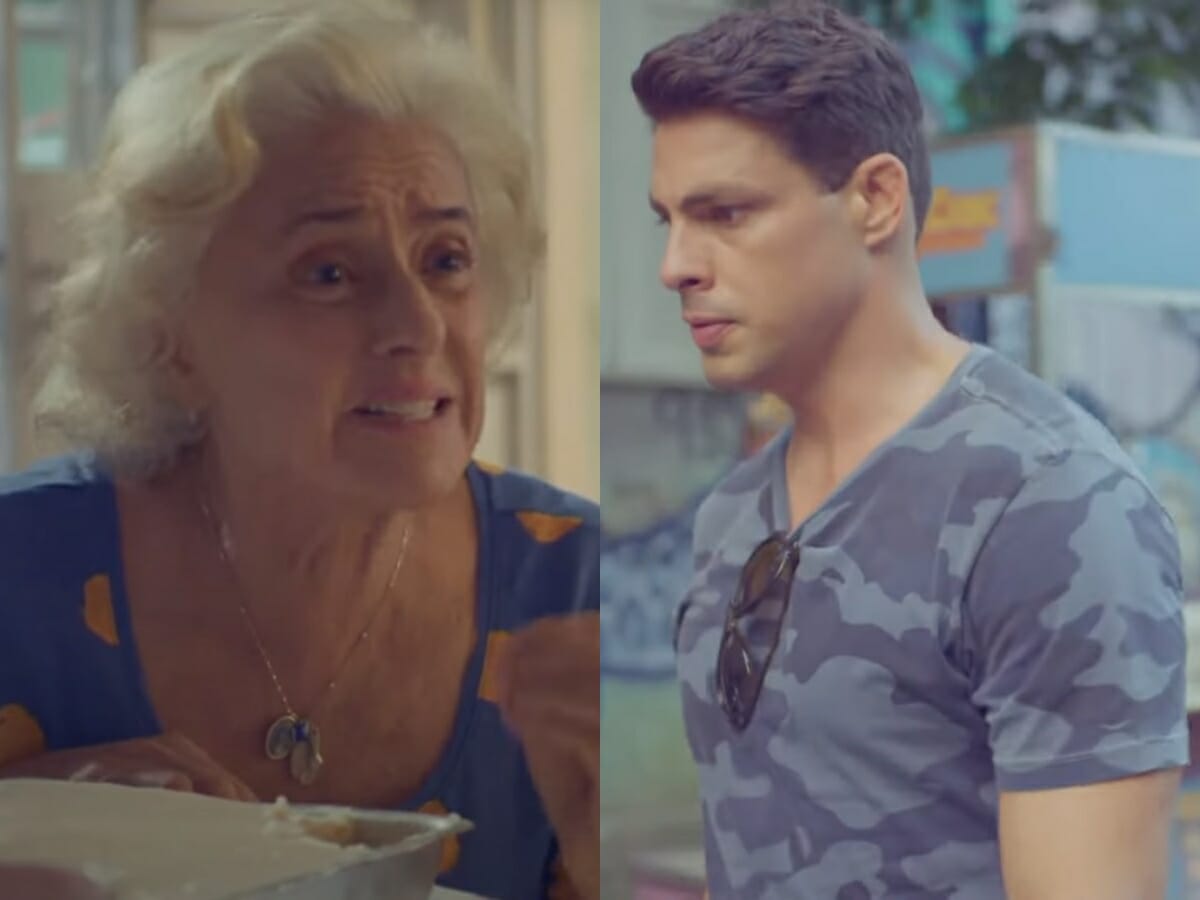 Noca (Marieta Severo) e Christian (Cauã Reymond) de Um Lugar ao Sol