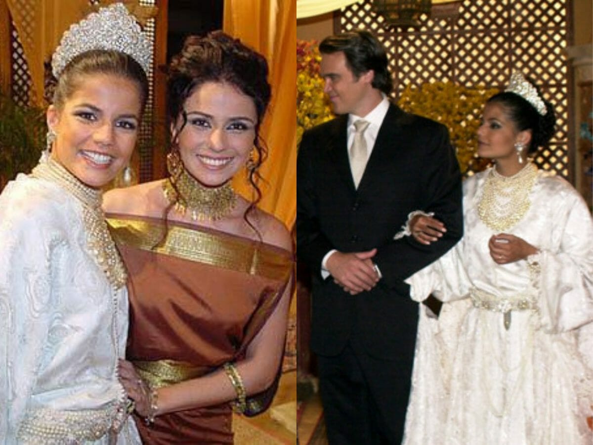 Ranya (Nívea Stelmann) e Jade (Giovanna Antonelli) e com Said (Dalton Vigh) em O Clone (Reprodução)