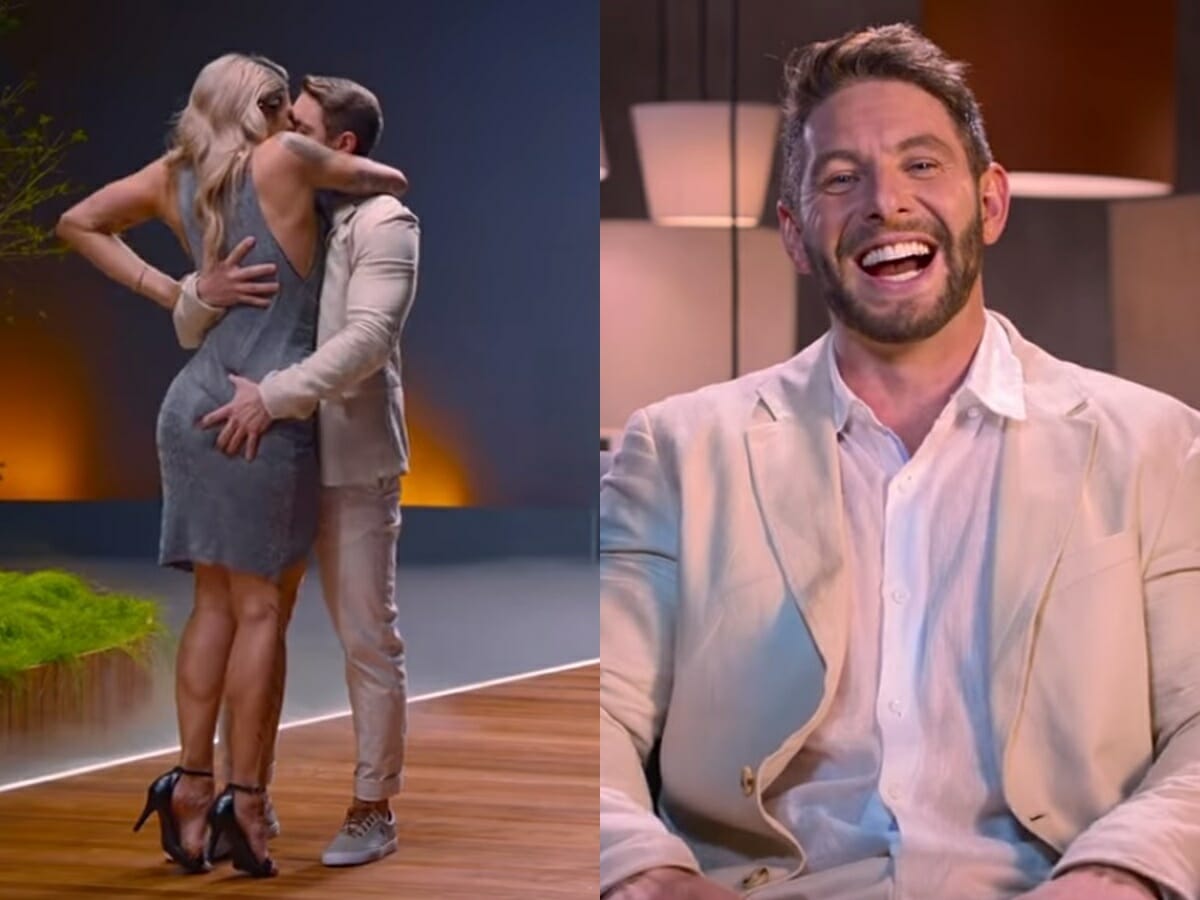 Rodrigo Vaisemberg pegou no bumbum de Dayanne Feitoza no 1º encontro do Casamento às Cegas (Reprodução: Netflix)