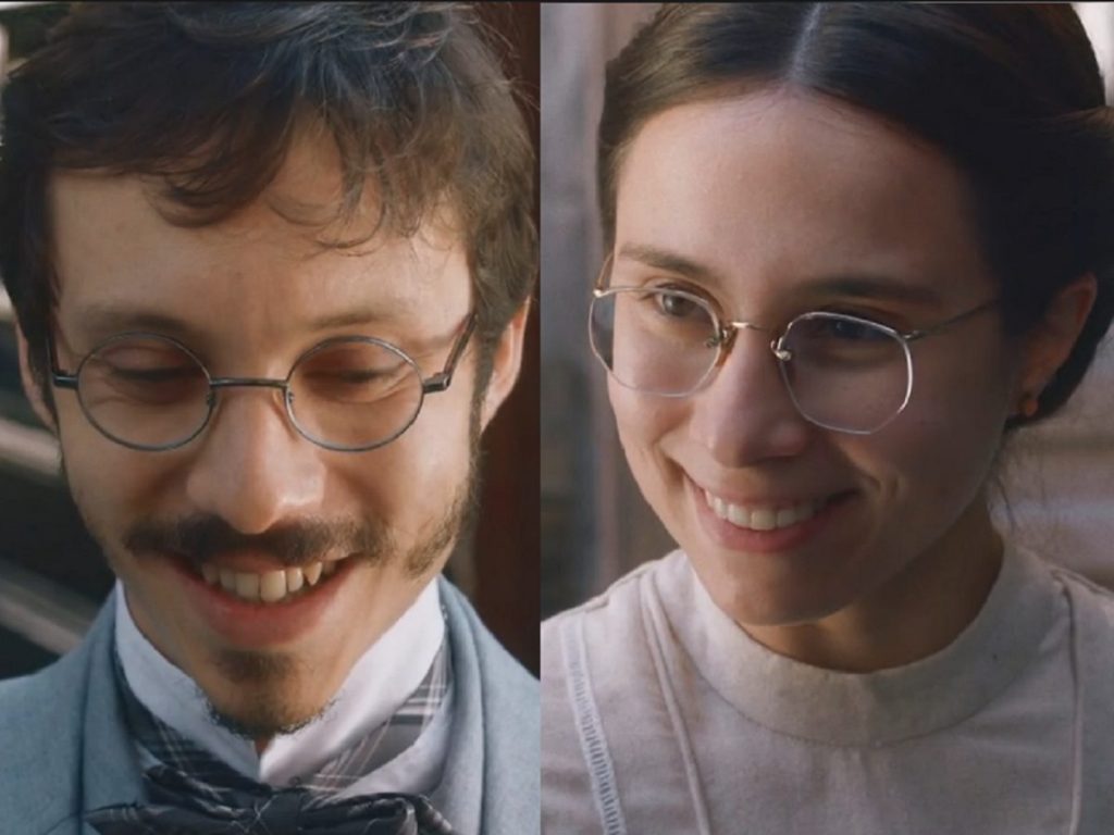 Nélio (João Pedro Zappa) e Dolores (Daphne Bozaski) de Nos Tempos do Imperador