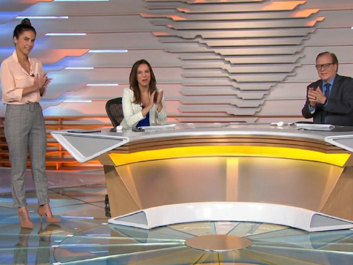 Carol Barcellos, Ana Paula Araújo e Chico Pinheiro no Bom Dia Brasil