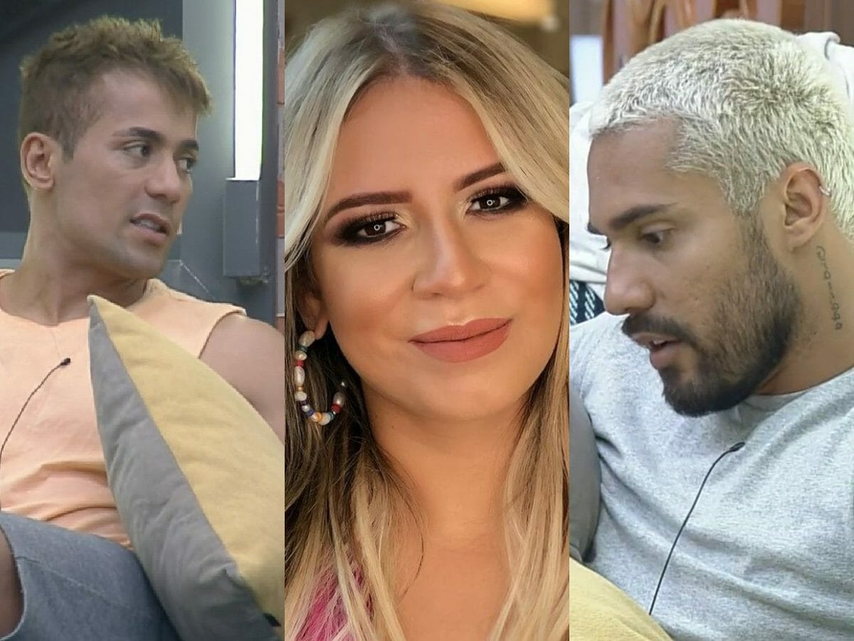 Tiago Piquilo e Arcrebiano em A Fazenda 13 e Marília Mendonça (Reprodução_PlayPlus_Twitter_PlayPlus)