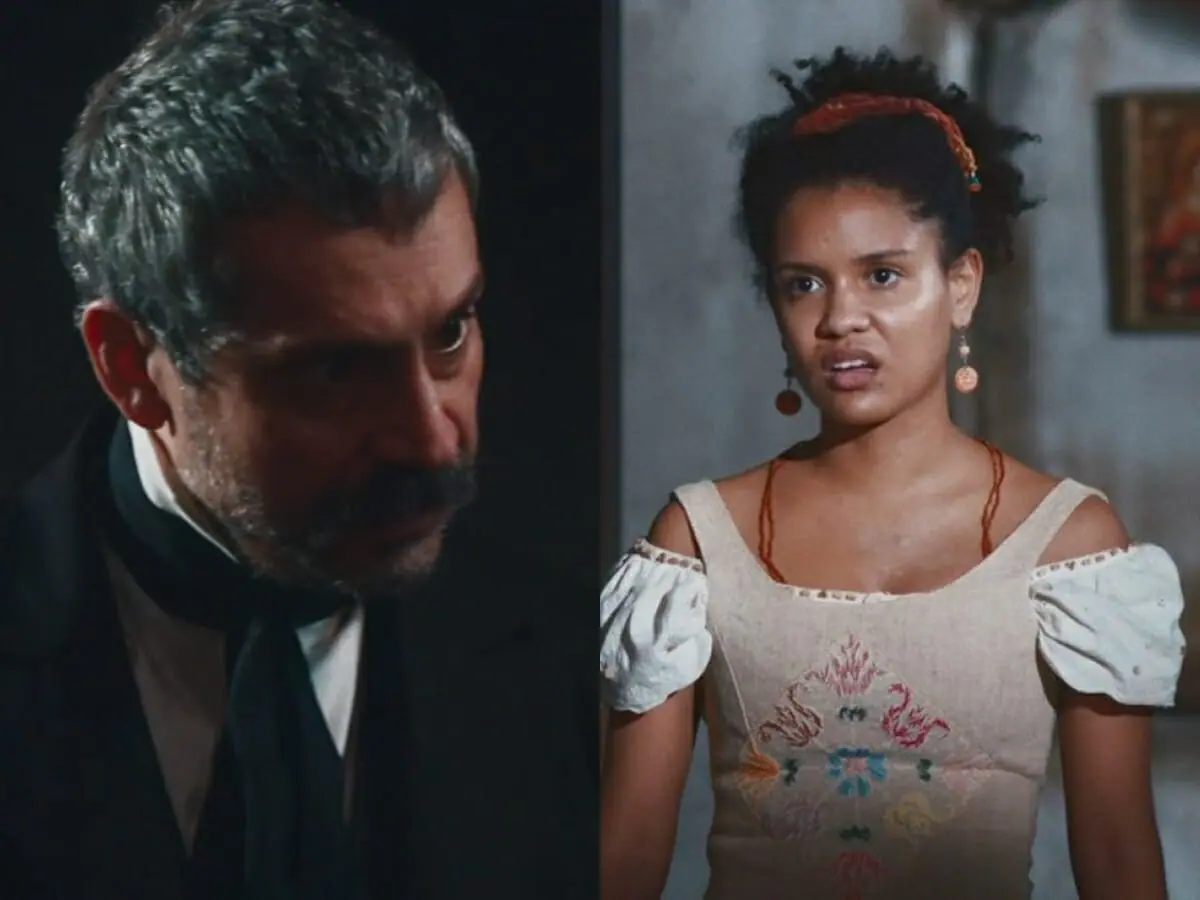Tonico (Alexandre Nero) e Zayla (Heslaine Vieira) de Nos Tempos do Imperador