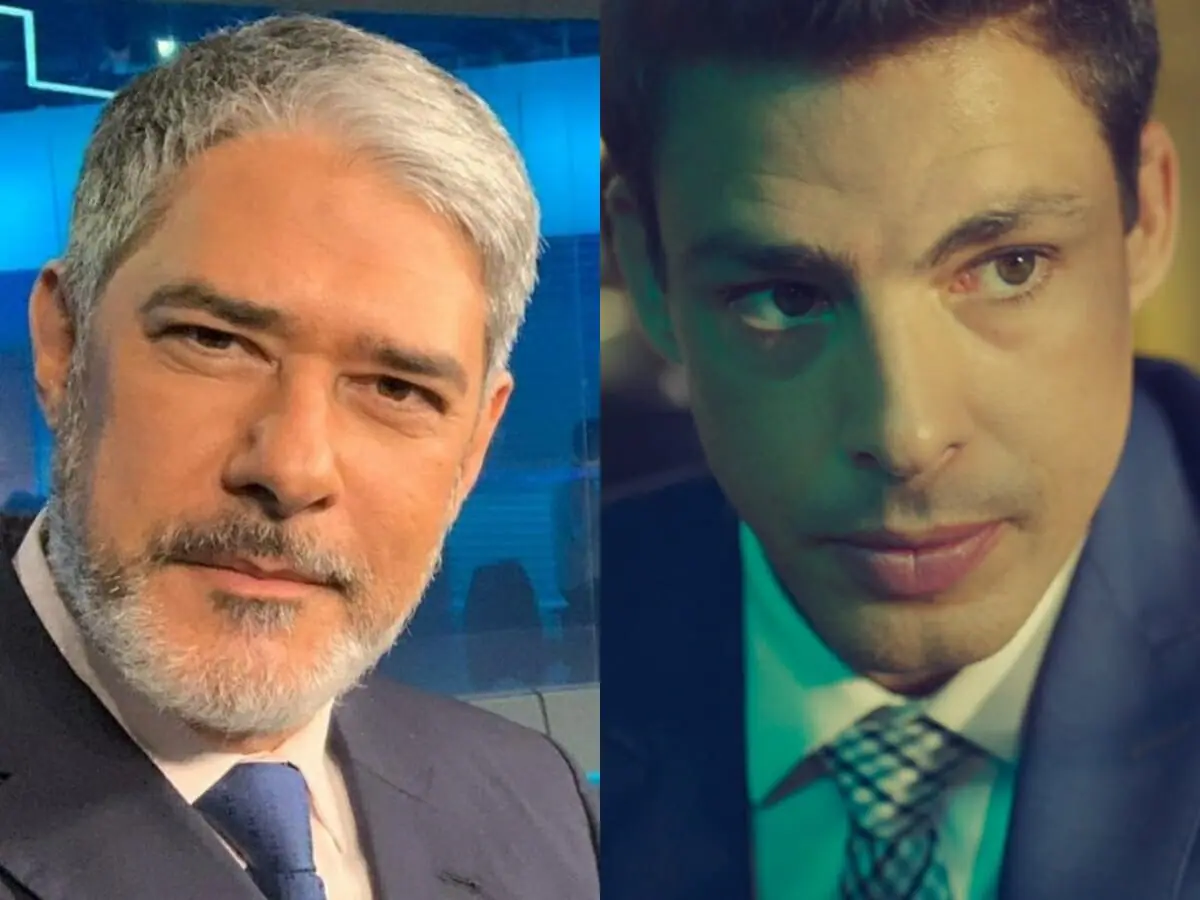 William Bonner no Jornal Nacional e Christian (Cauã Reymond) de Um Lugar ao Sol