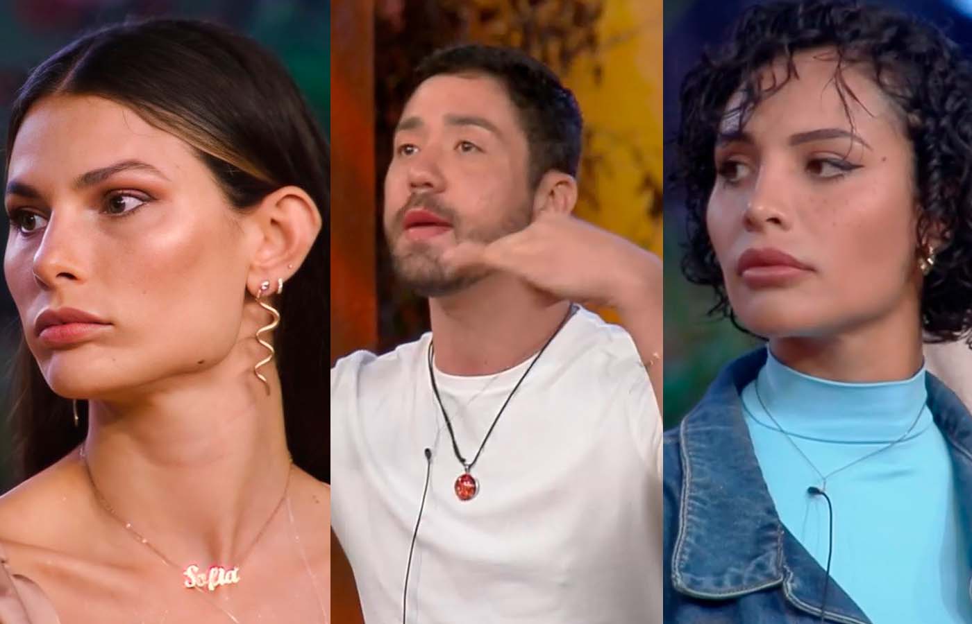 Aline Mineiro, Dayane Mello e Rico Melquiades em A Fazenda 13