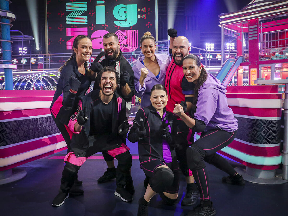 Tiago Abravanel e seu time no Zig Zag Arena