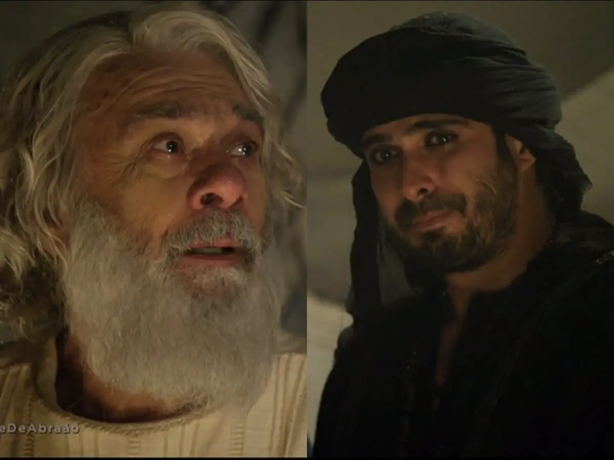 Abraão (Zé Carlos Machado) e Ismael (Iano Salomão) de A Bíblia
