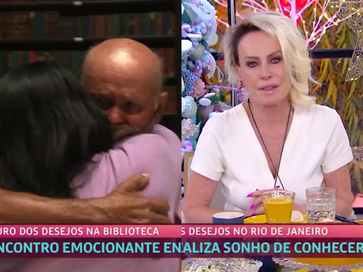 Ana Maria Braga se emocionou no Mais Você com reencontro de pai e filha
