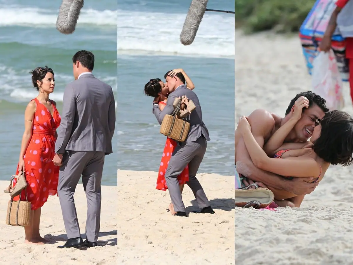 Andréia Horta e Cauã Reymond em gravações de Um Lugar ao Sol